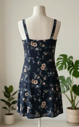 Vestido floral azul talla S