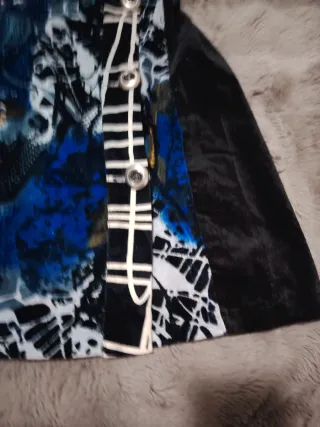 Vestido Terciopelo Negro y Azul