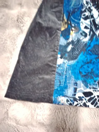 Vestido Terciopelo Negro y Azul