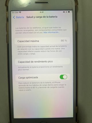iPhone 8 plus Batería Salud 86%