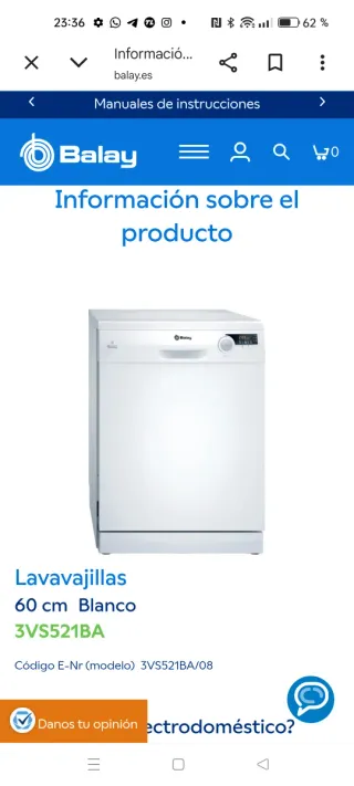 Lavavajillas Balay Blanco URGE VENTA