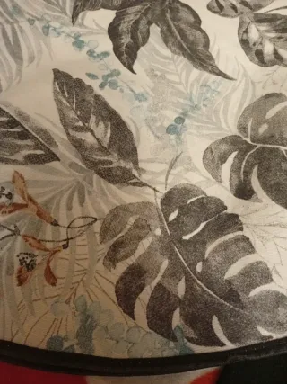 Mantel Mesa Redonda Tela Estampado Hojas