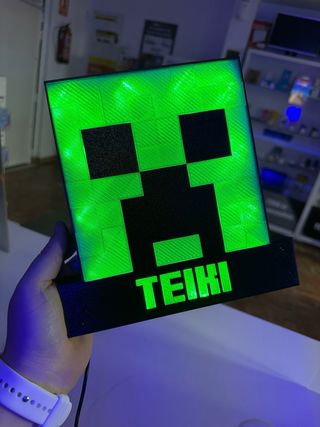 Lámpara Minecraft Personalizada con tu nombre.