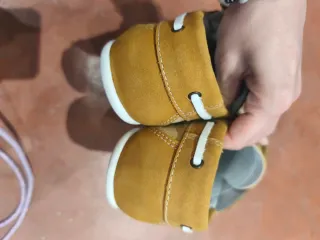 Mocasines niño velcro beige/marrón T.39