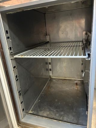 Mesa Fría Acero Inoxidable con Cristal