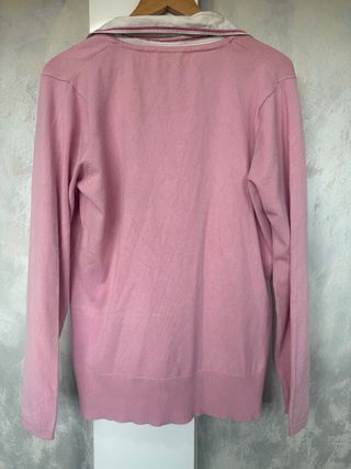 Jersey rosa con cuello de camisa Casa Blanca