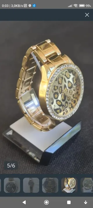 Reloj dorado leopardo - nuevo