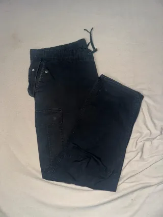 Pantalón Cargo H&M Negro Regular Fit XXL