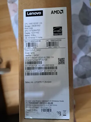 Ordenador Portátil Lenovo Plata