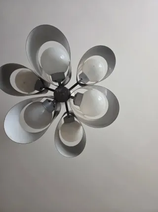 Lampadario vintage nero e bianco "Space Age"