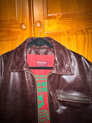 Chaqueta Cuero Marrón Coronel Tapioca Talla L