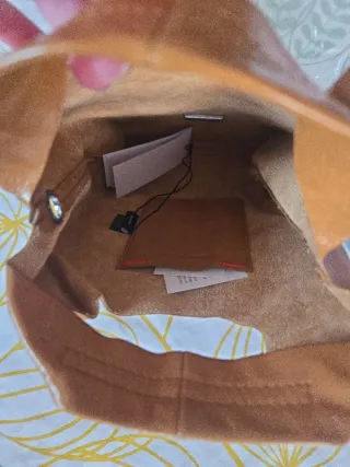 Bolso mini Paper Bimba y Lola piel caramelo.