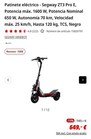 Patinete Eléctrico Segway ZT3 Pro E