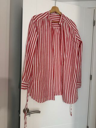 Camisa Zara Rayas Roja y Blanca