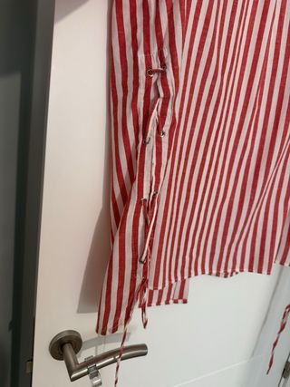 Camisa Zara Rayas Roja y Blanca