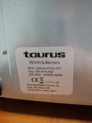 Mini horno Taurus White & Brown