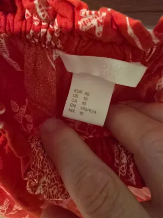 Vestido Rojo Boho H&M, Vestido Verano Floral L