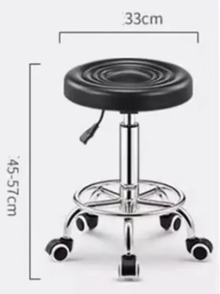 Taburete giratorio rojo con ruedas