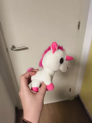 Peluche unicornio blanco y rosa