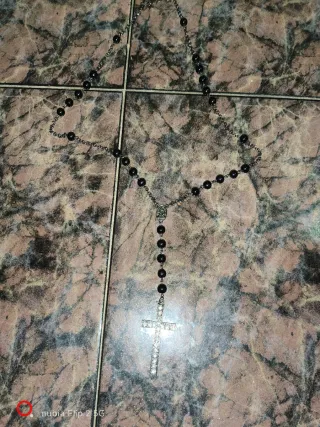 Collana Rosario Donna con Croce Brillante