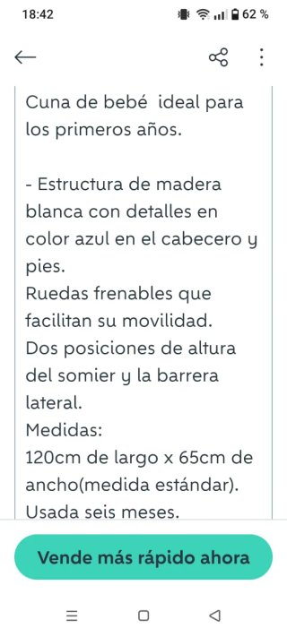 Cuna de bebé en buen estado