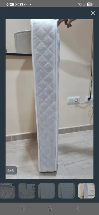 Cuna blanca de colecho con colchón