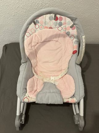 Silla Mecedora Bebé Rosa y Gris