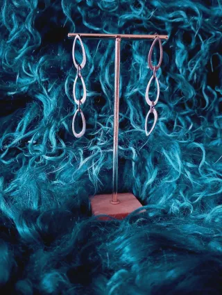 Pendientes largos plata