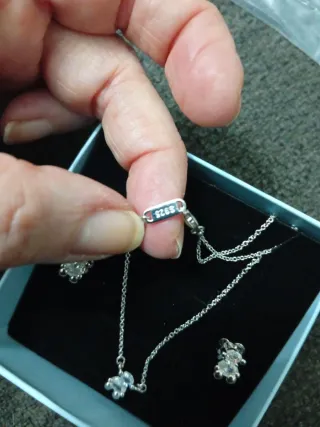 Conjunto Tous Plata 925 Oso y Pendientes