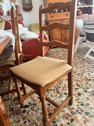 Mesa comedor madera maciza y 6 sillas