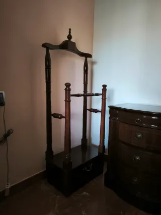 Galán de noche vintage madera con cajón