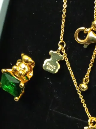 Conjunto Tous Plata 925 Oso y Esmeralda