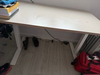 Mesa/Escritorio elevable, beige blanco, 120x70