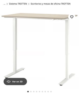 Mesa/Escritorio elevable, beige blanco, 120x70