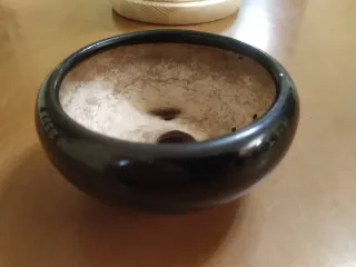 Macetero para bonsai pequeño , cerámica,negro.