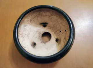 Macetero para bonsai pequeño , cerámica,negro.