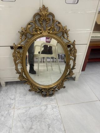 Espejo Vintage Dorado Ovalado