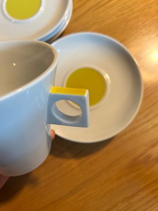 6 Tazas de porcelana grandes con plato dolce gusto