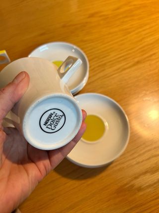 6 Tazas de porcelana grandes con plato dolce gusto