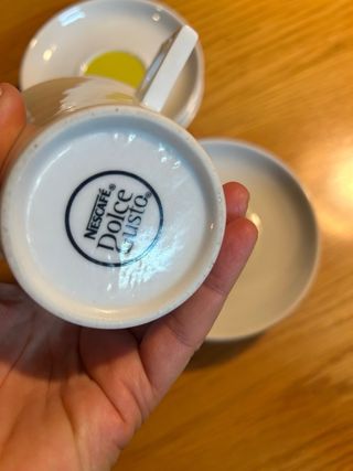 6 Tazas de porcelana grandes con plato dolce gusto