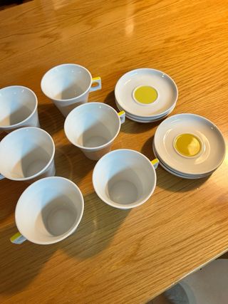 6 Tazas de porcelana grandes con plato dolce gusto