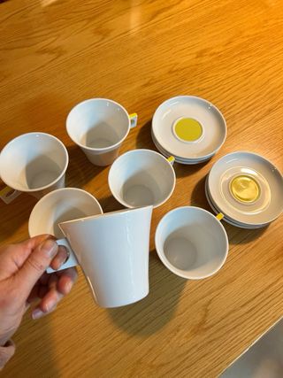 6 Tazas de porcelana grandes con plato dolce gusto