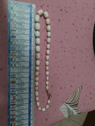 Collana simil corallo bianco e rosa