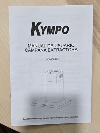 Campana extractora Kympo sin usar