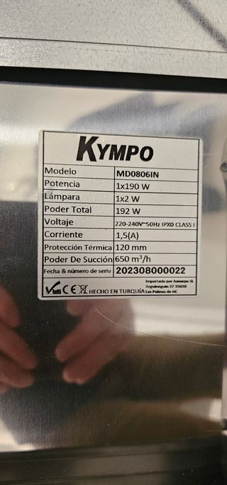 Campana extractora Kympo sin usar