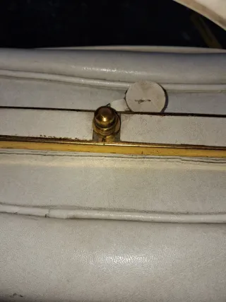 Borsa vintage bauletto beige oro