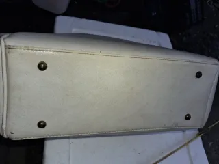 Borsa vintage bauletto beige oro