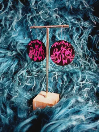 Pendientes Praga Negro y Rosa