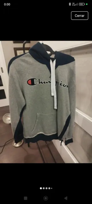 Sudadera Champion Gris y Azul Hombre