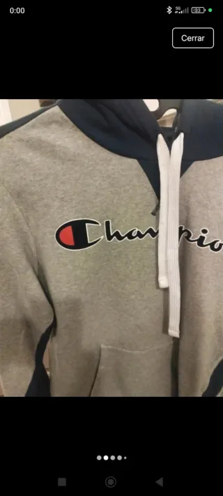 Sudadera Champion Gris y Azul Hombre